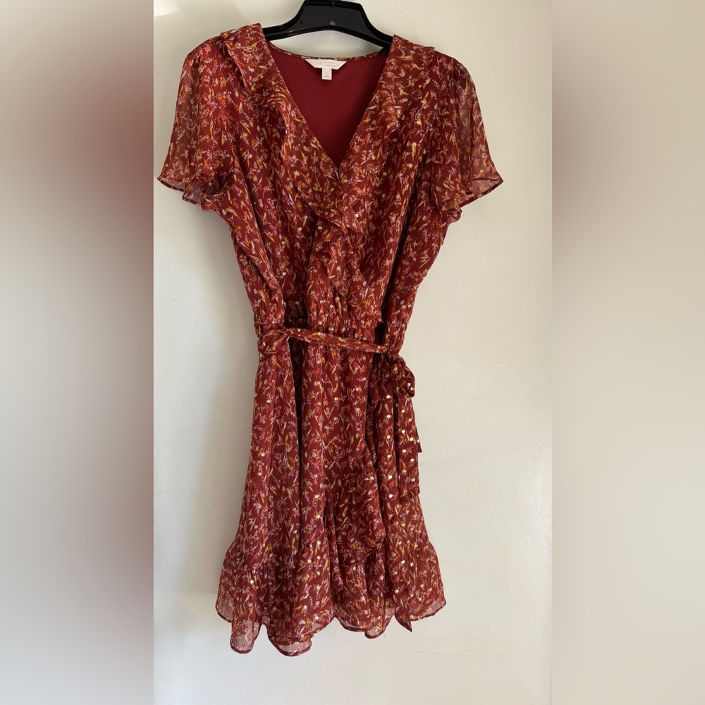 LC Floral Ruffle Wrap Dress